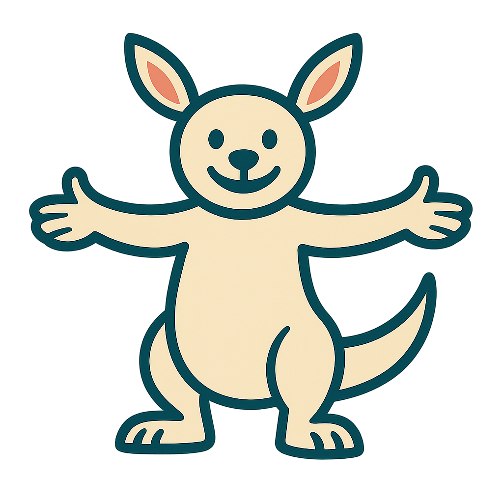 App mascot – happy kangaroo